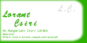 lorant csiri business card